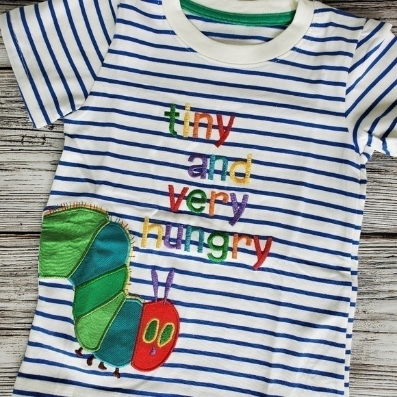 The Very Hungry Caterpillar Embroidered T-Shirt Strawberry Picking Birthday Tee - Picture 9 of 12